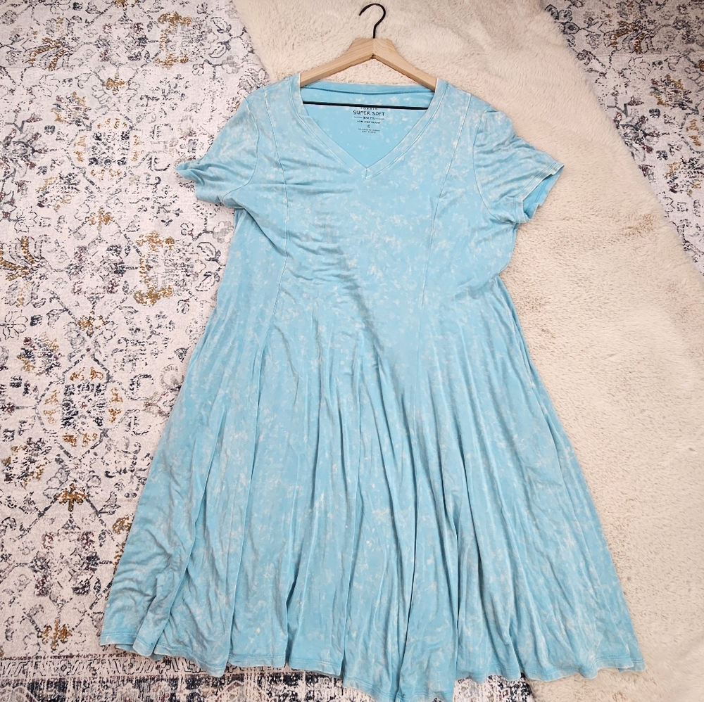 Torrid Blue Washed Women DressPlus Size 0